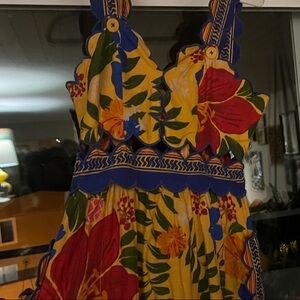 farm rio xs sundress yellow red blue great condition (100% of sales to charity!)